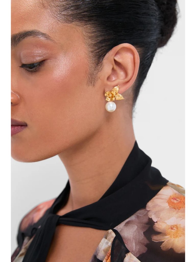 Jennifer Behr Gold Rici Earrings One Size New Womens Jewelry Pearl — image 2 of 8